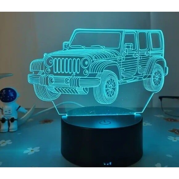 Other - 3D Illusion LampJEEP Pattern USB Creative 3D Night Light, Off-Road Enthusiast Gi